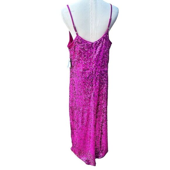 Taylor Plus Size Pink Sequin Maxi Dress Size 16 Fairycore Feminine - Picture 4 of 7